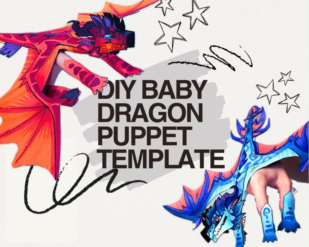 Baby Paper Dragon Puppet TEMPLATES