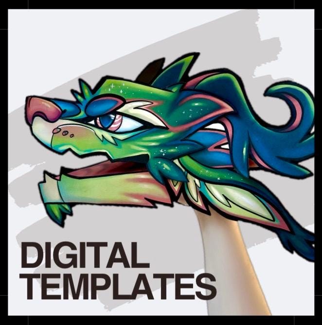 Paper Dragon Puppet TEMPLATES // “Holly”