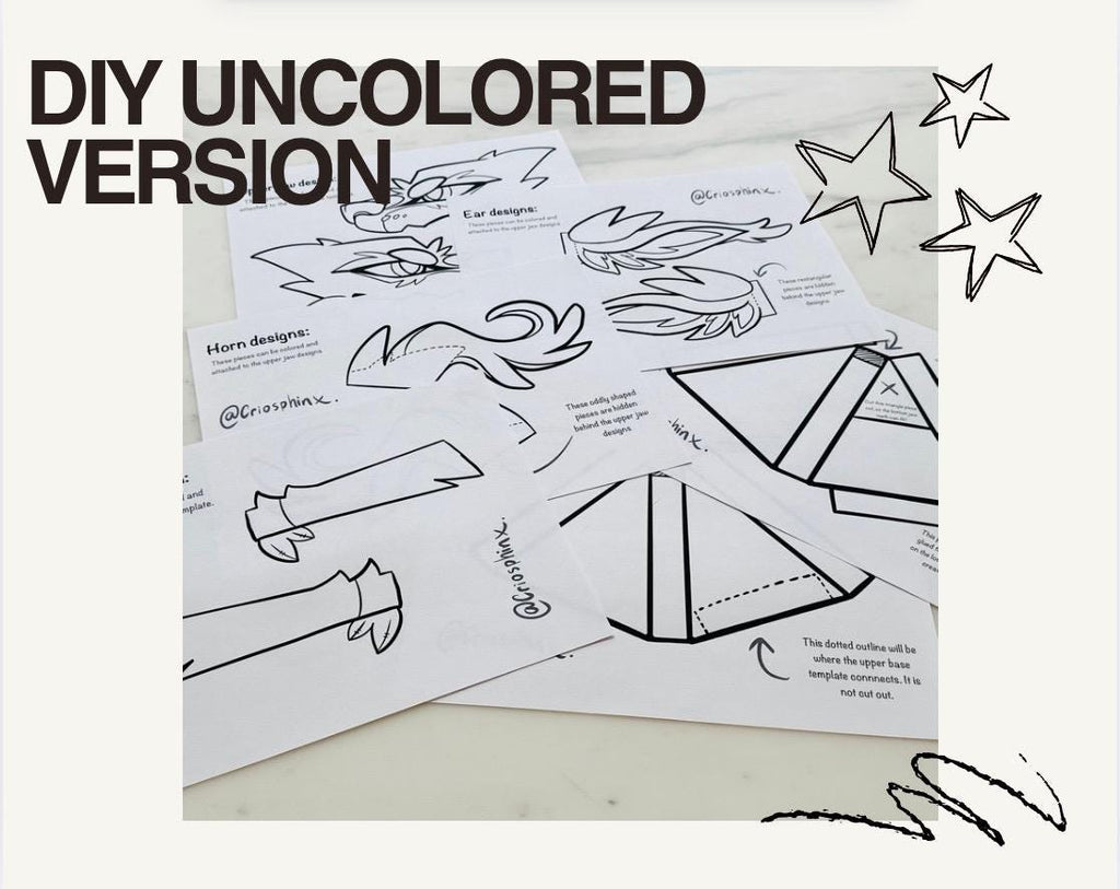 Paper Dragon Puppet TEMPLATES // “Holly”