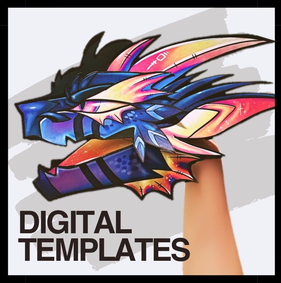 Paper Dragon Puppet TEMPLATES // “Firecracker”